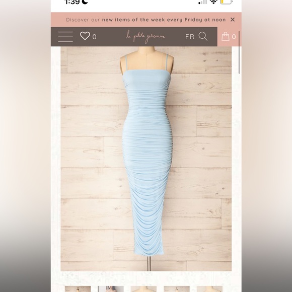 Size Small Fitted Ruched Midi Dress- Lilac - Picture 3 of 4